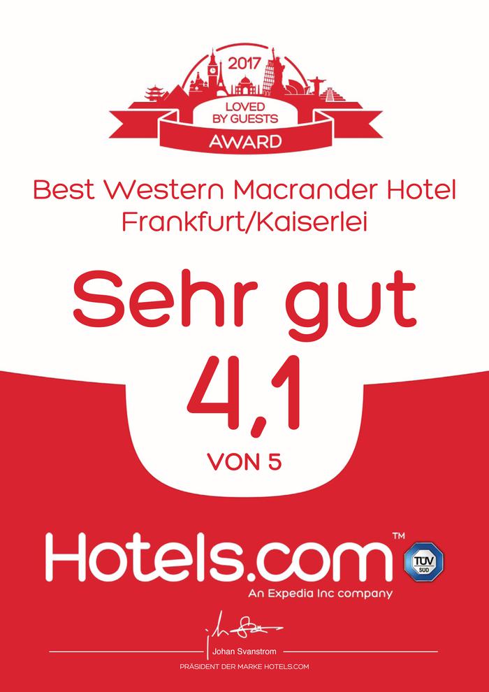 Hotels.com Loved by guests Award 2017